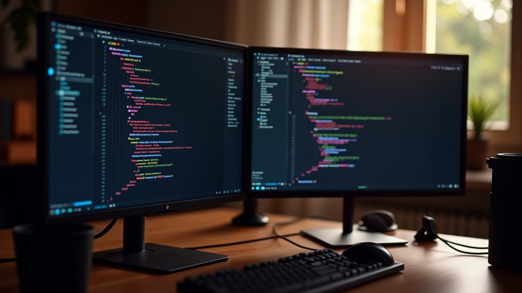 Profesionální pracovní stůl s CSS kódem animací na obrazovce